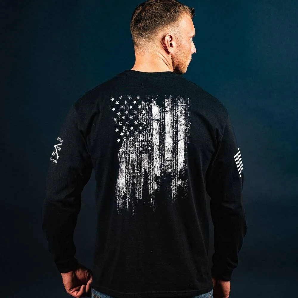 1776 Flag Long Sleeve - Black