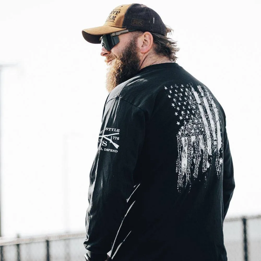 1776 Flag Long Sleeve - Black