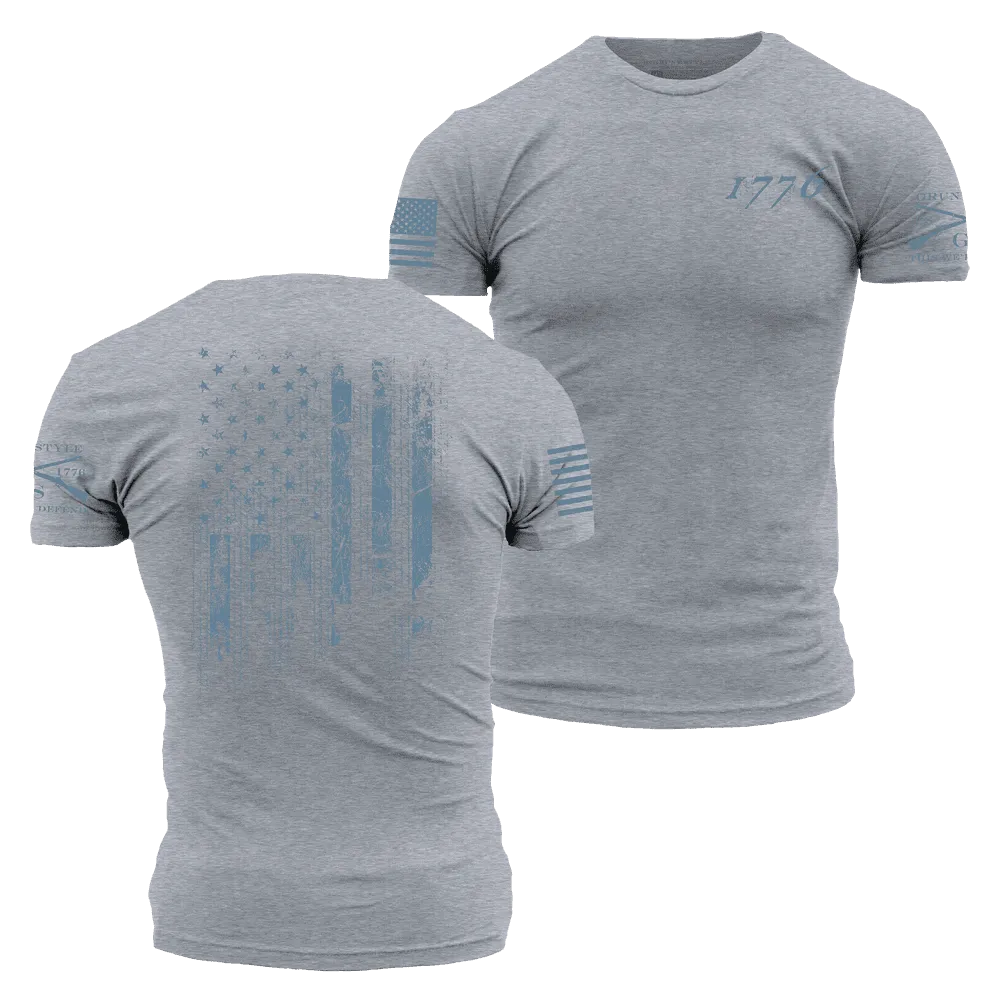 1776 Flag T-Shirt - Dark Heather Gray