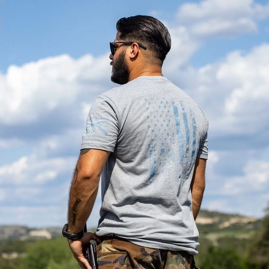 1776 Flag T-Shirt - Dark Heather Gray
