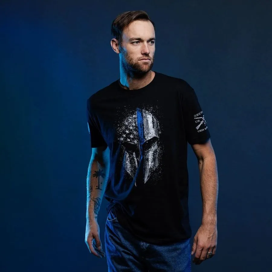 Blue Line Spartan T-Shirt - Black