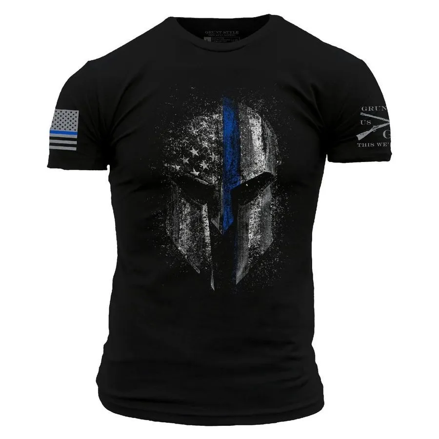 Blue Line Spartan T-Shirt - Black