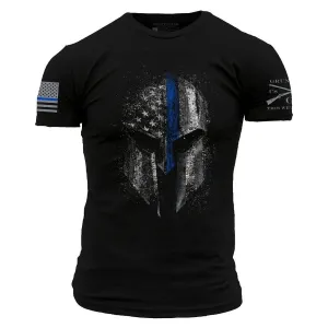 Blue Line Spartan T-Shirt - Black