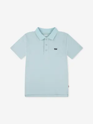Boys Back Neck Tape Polo Shirt in Green