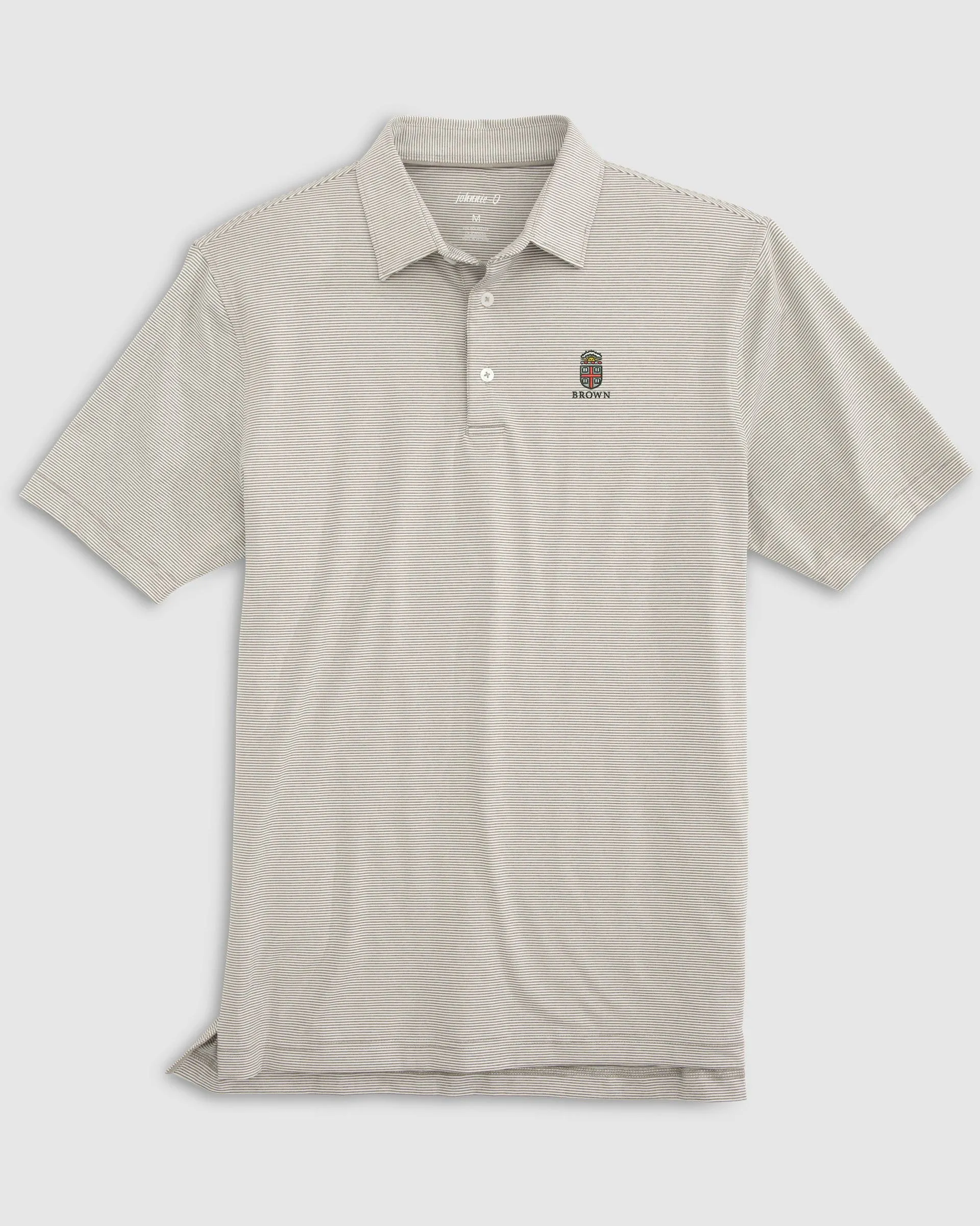 Brown Lyndonn Striped Jersey Performance Polo