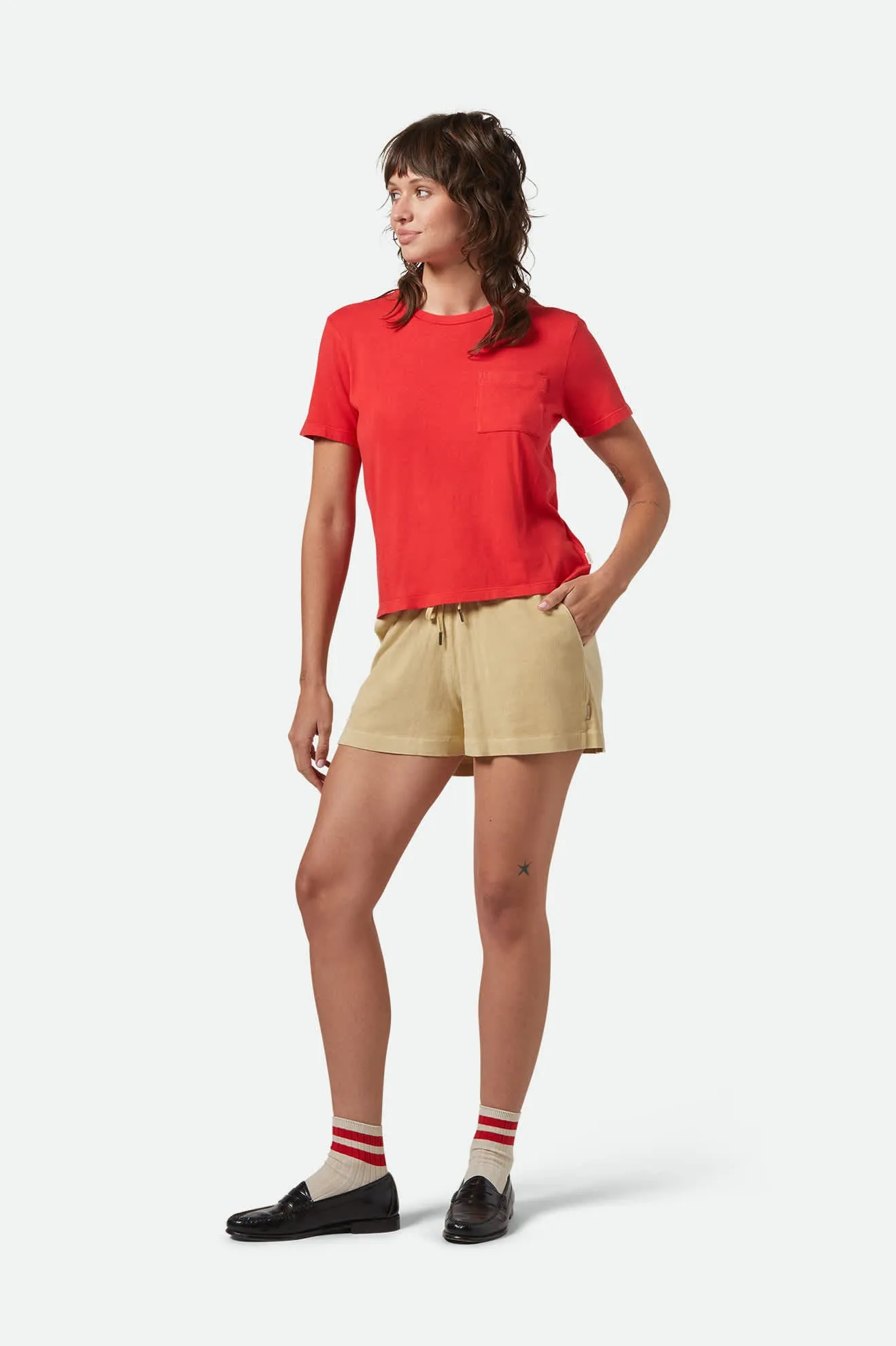 Carefree Organic Garment Dye Perfect T-Shirt - Crimson