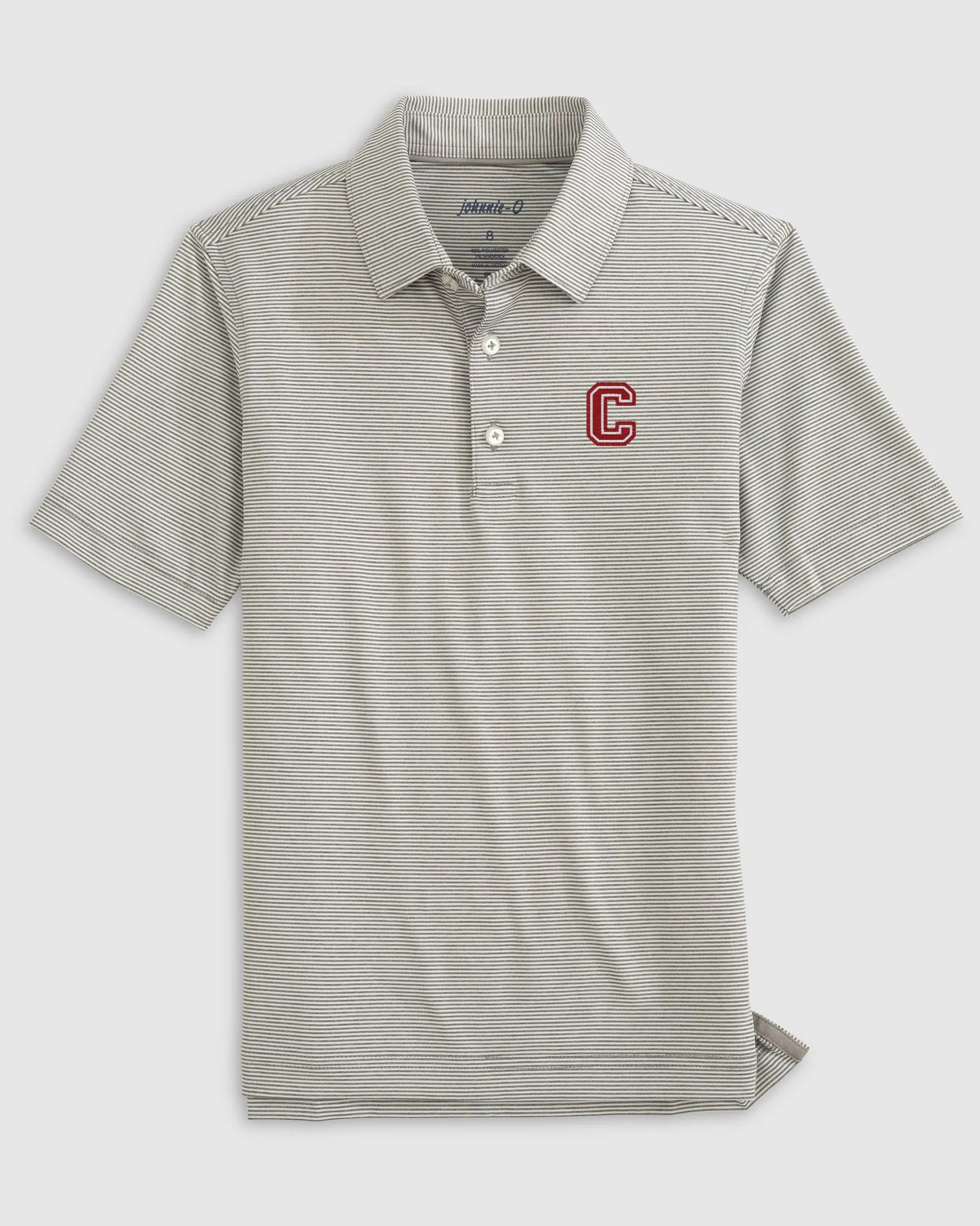 Cornell University Lyndonn Jr. Striped Jersey Performance Polo