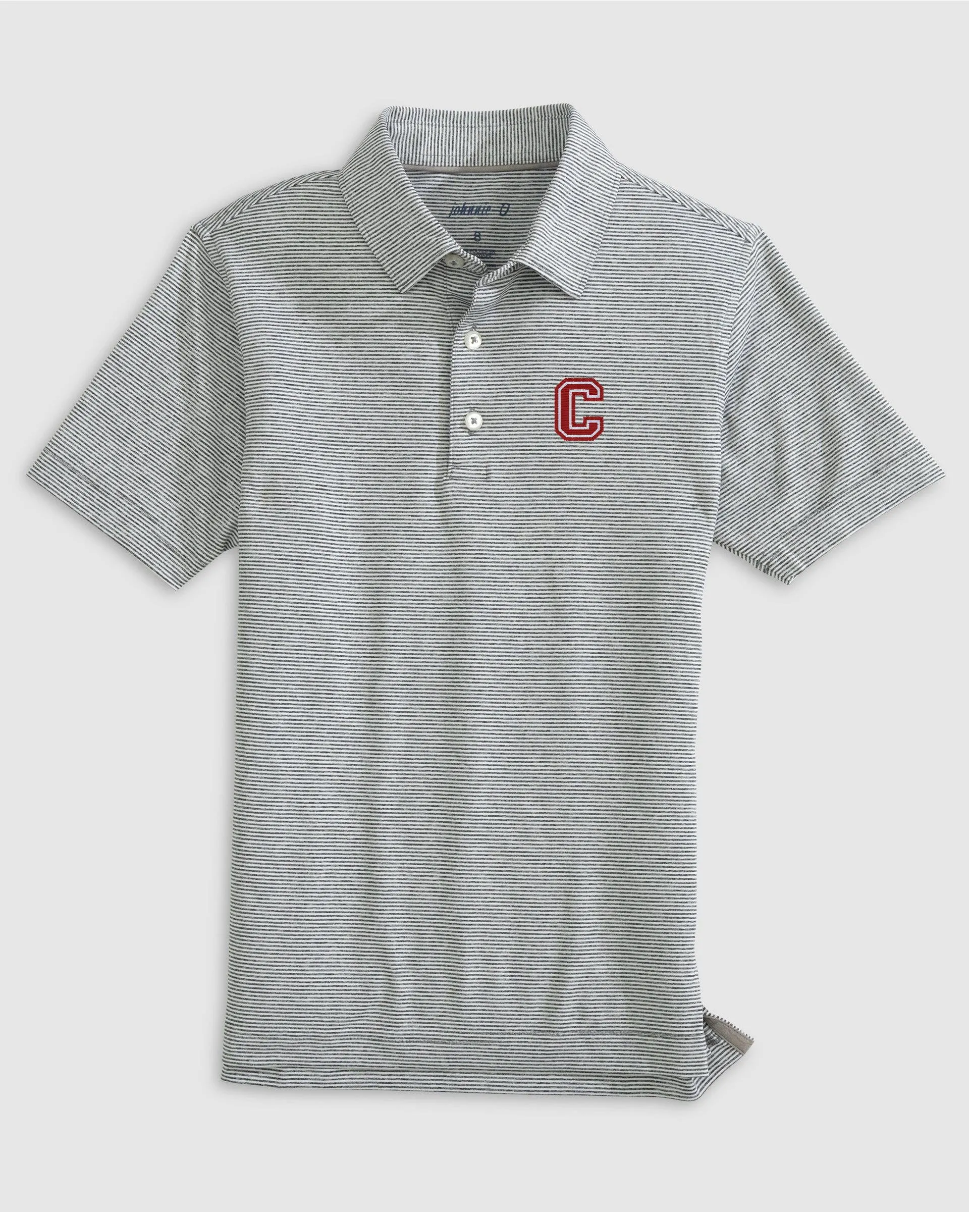 Cornell University Lyndonn Jr. Striped Jersey Performance Polo
