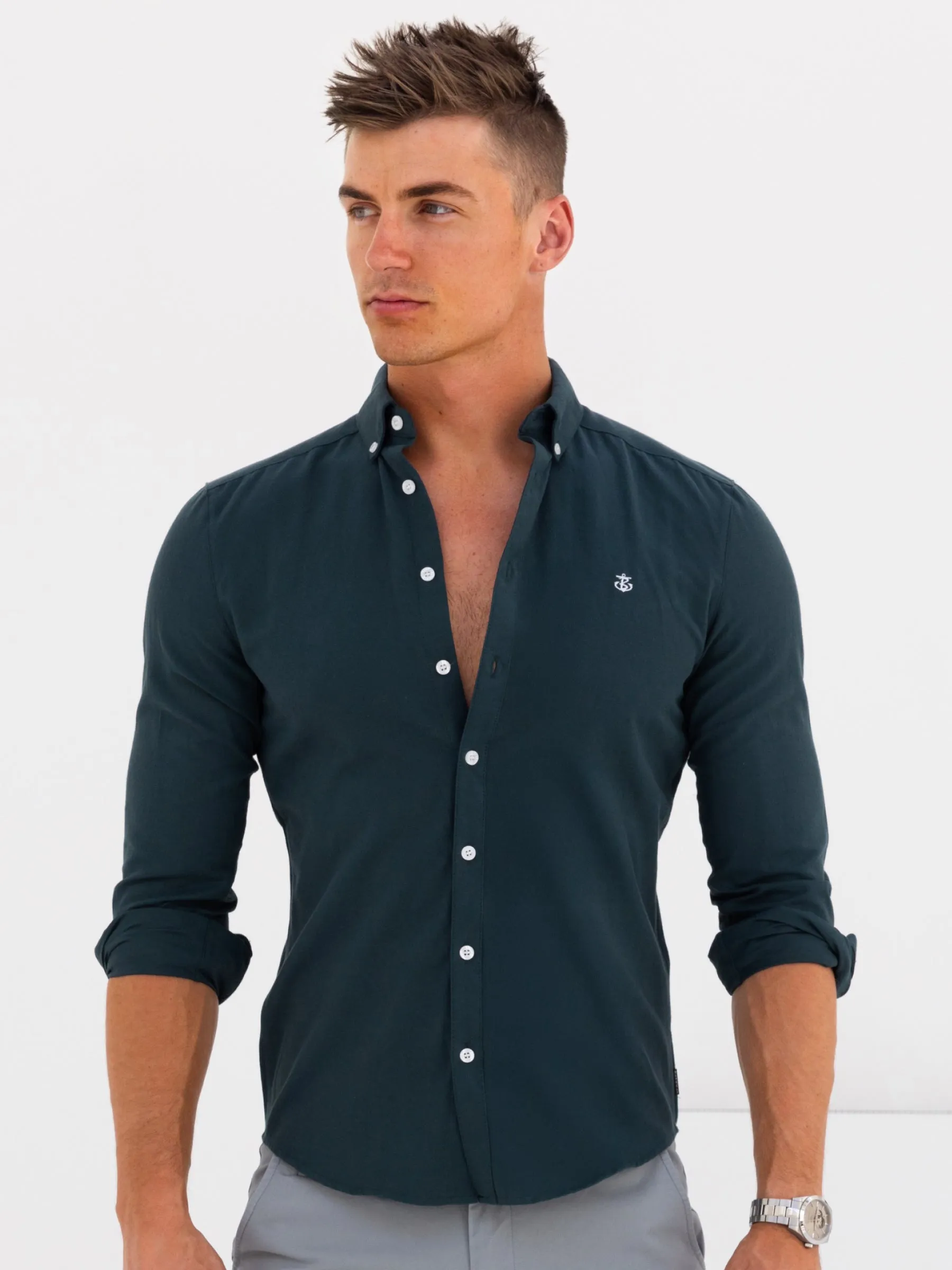Dallas Long Sleeve Shirt - Dark Teal