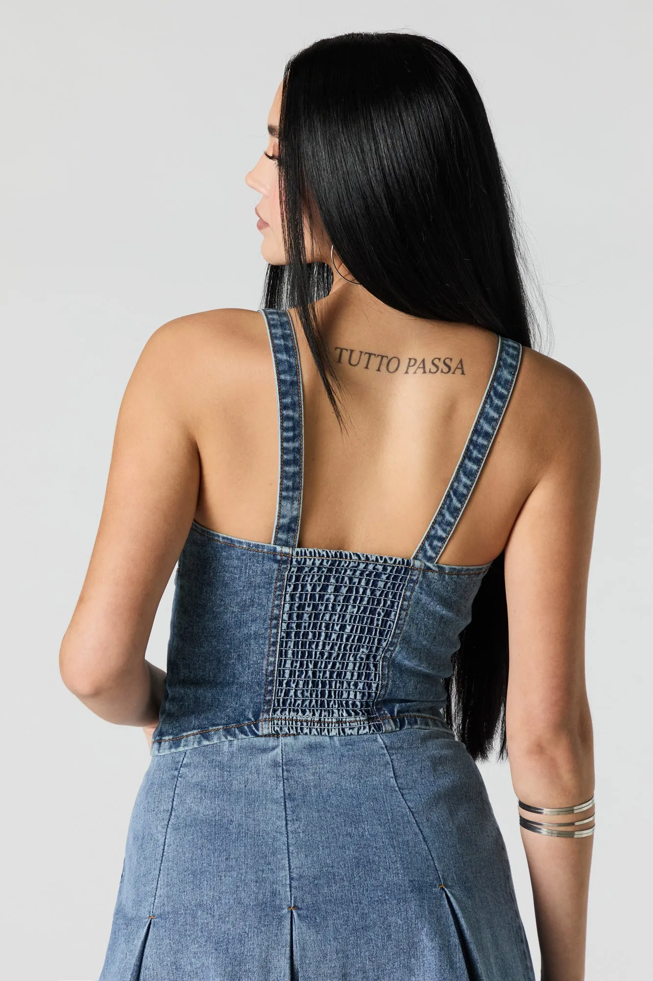 Débardeur-corset en denim
