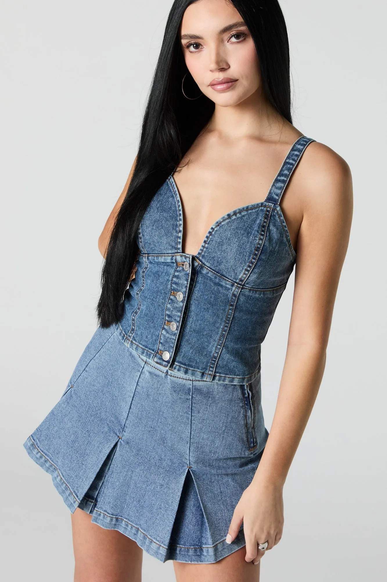 Débardeur-corset en denim