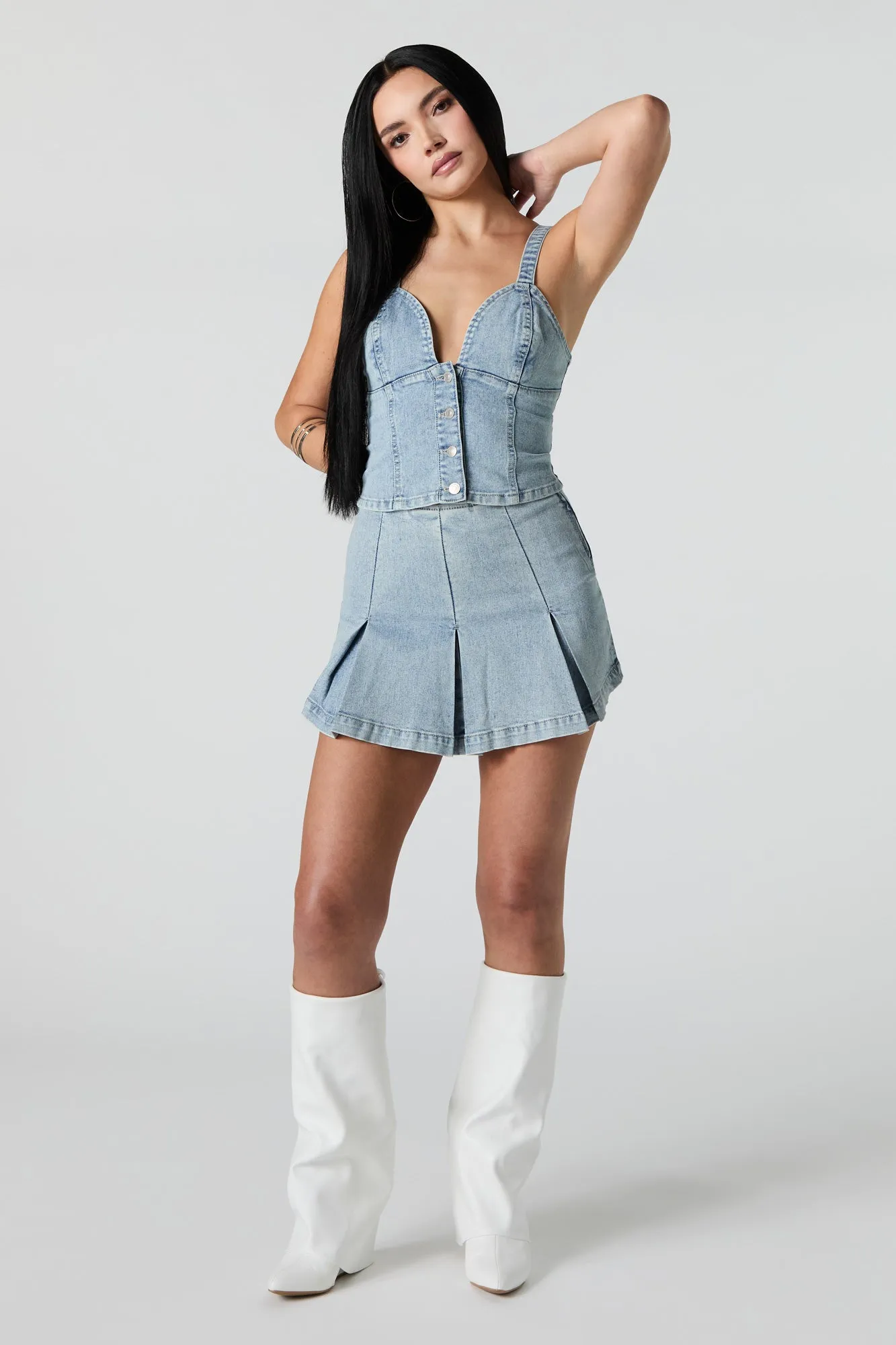 Débardeur-corset en denim