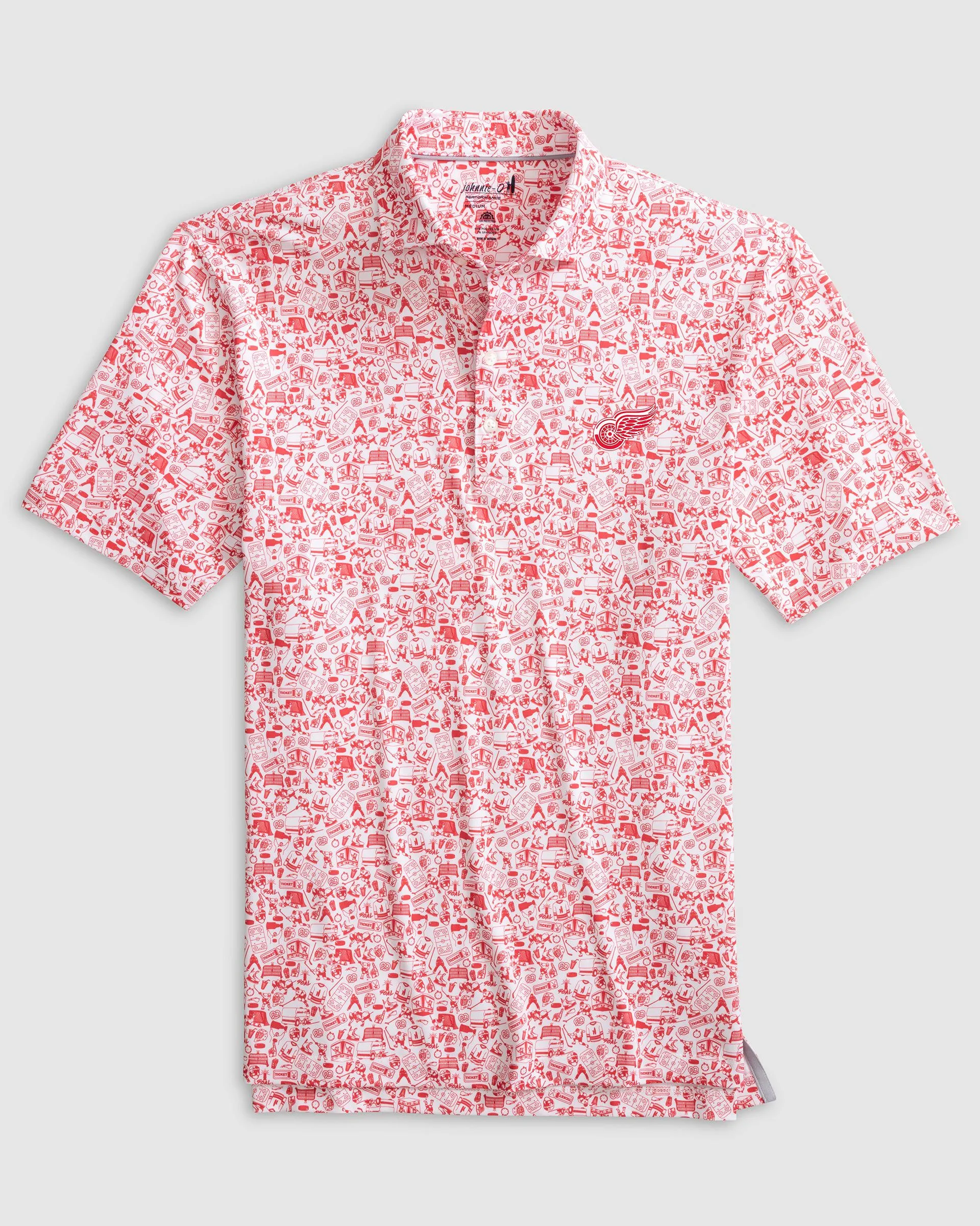 Detroit Redwings Slap Shot Performance Jersey Polo