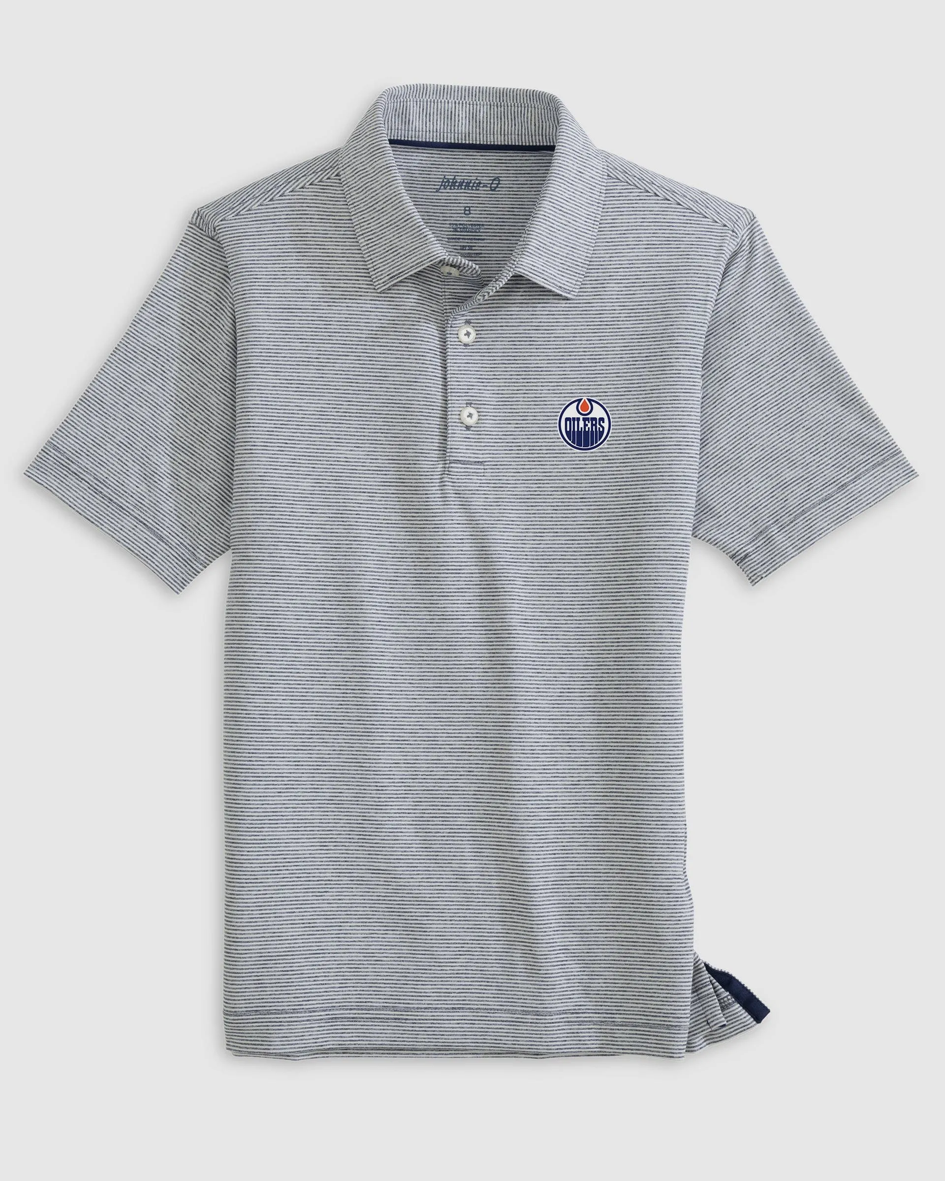 Edmonton Oilers Lyndonn Jr. Striped Jersey Performance Polo
