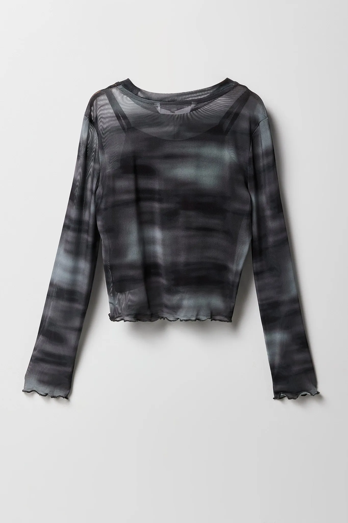 Ensemble ave haut à manches longues et camisole en filet pour fille