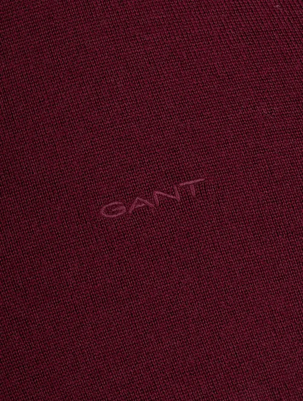 Extra Fine Merino Wool Half Zip Wine Red