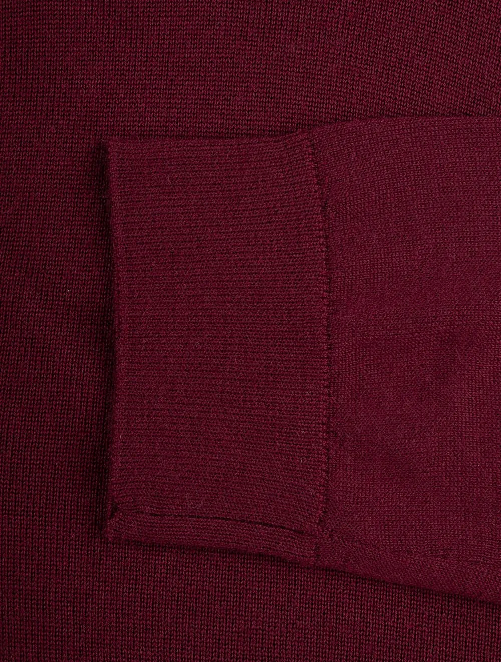 Extra Fine Merino Wool Half Zip Wine Red