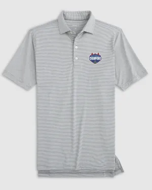 Florida Lyndonn Striped Jersey Performance Polo - 2025 Men's College Basketball Champions Logo