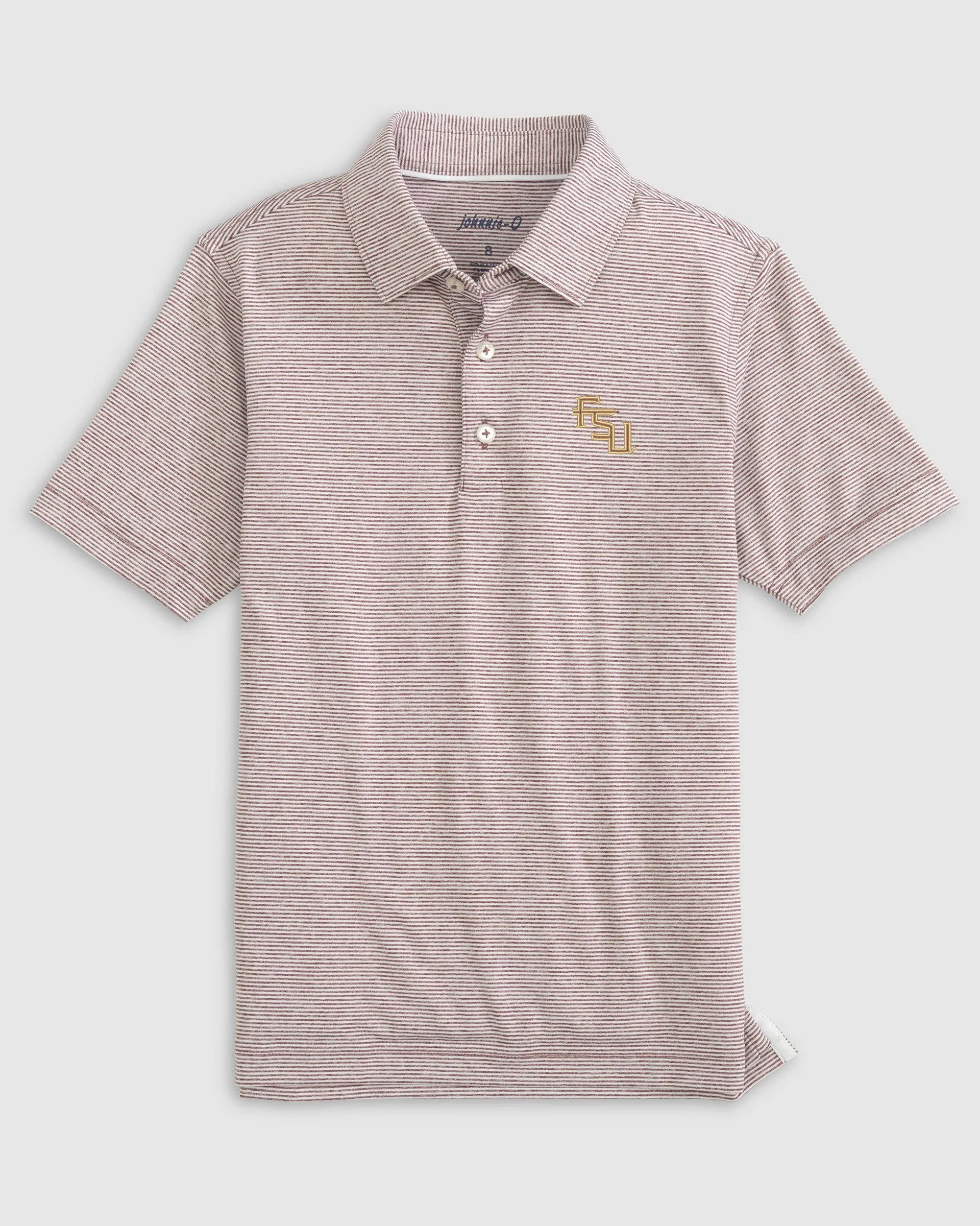 Florida State Lyndonn Jr. Striped Jersey Performance Polo - Stacked Logo