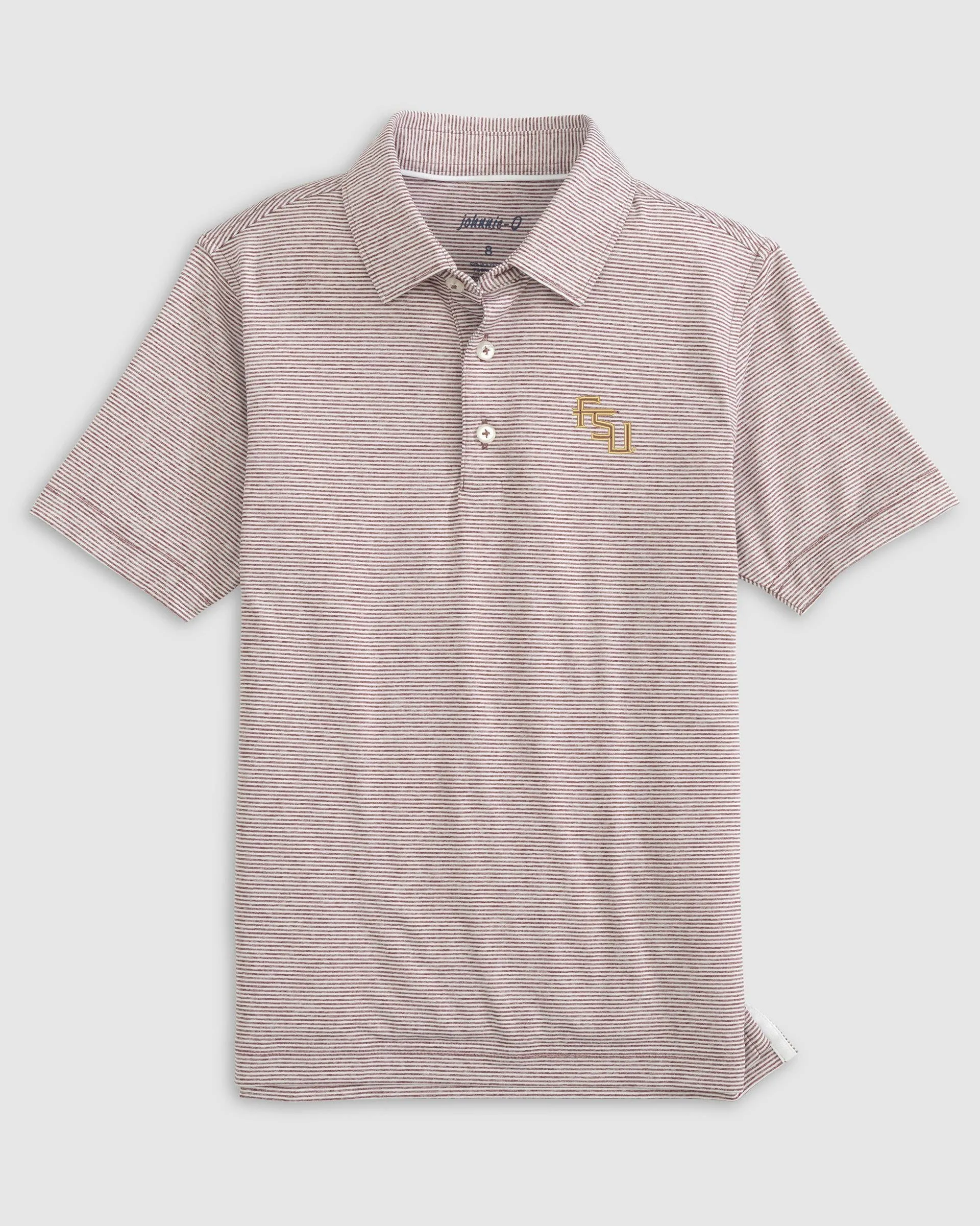 Florida State Lyndonn Jr. Striped Jersey Performance Polo - Stacked Logo