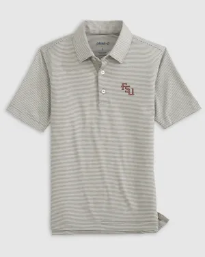 Florida State Lyndonn Jr. Striped Jersey Performance Polo - Stacked Logo