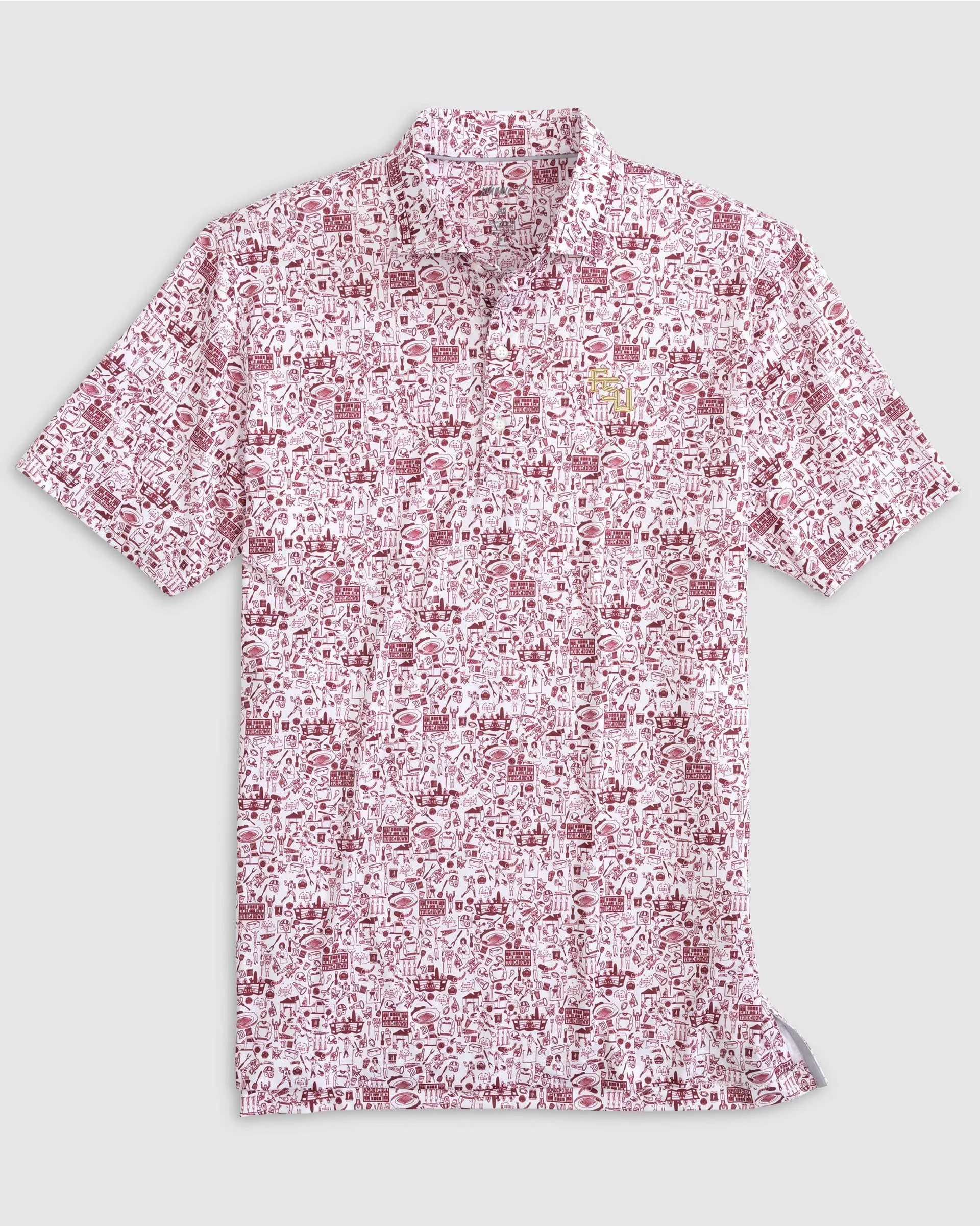 Florida State Tailgater 2.0 Printed Jersey Performance Polo - Stacked Logo