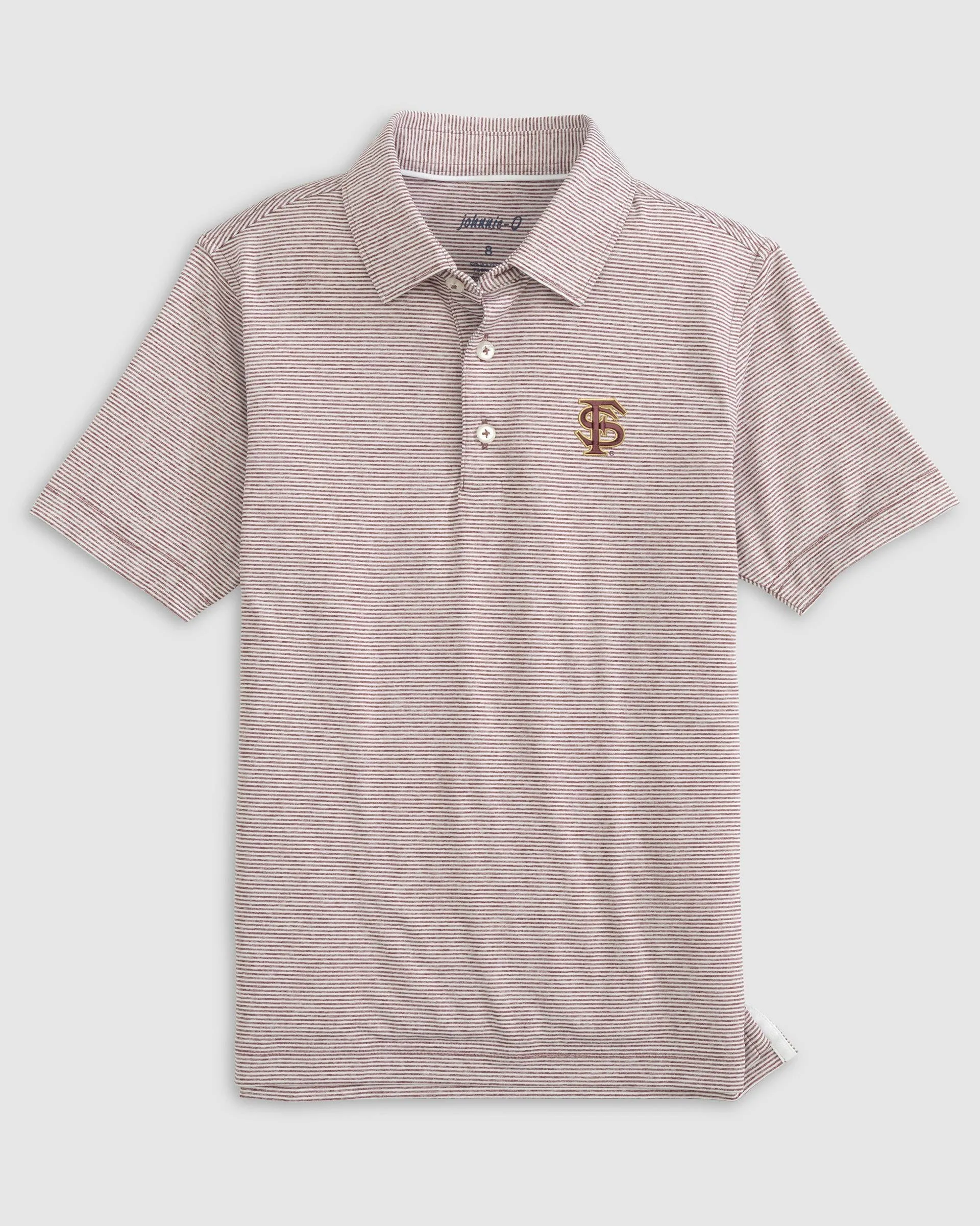 Florida State University Lyndonn Jr. Striped Jersey Performance Polo - Baseball Logo