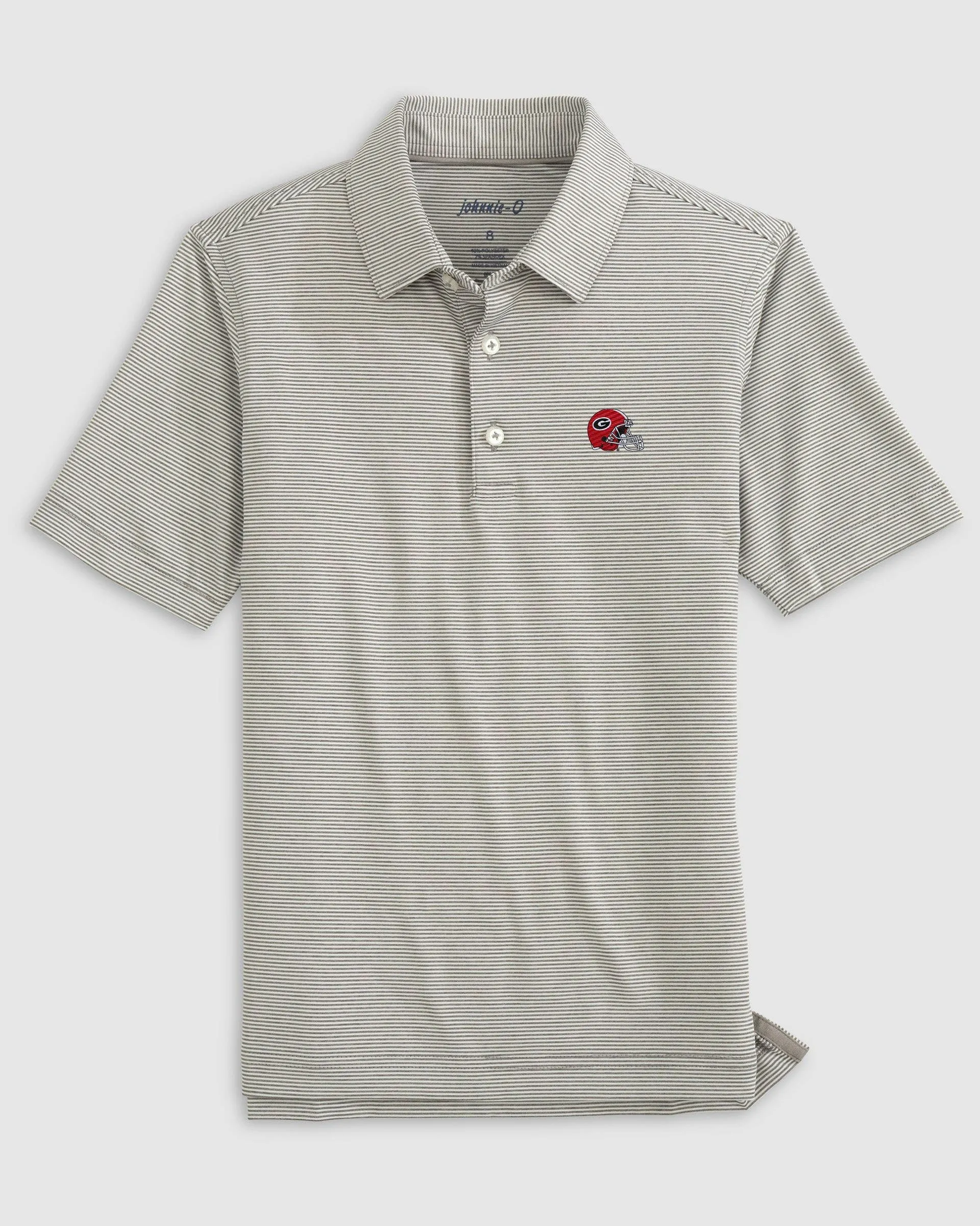 Georgia Lyndonn Jr. Striped Jersey Performance Polo - Helmet Logo