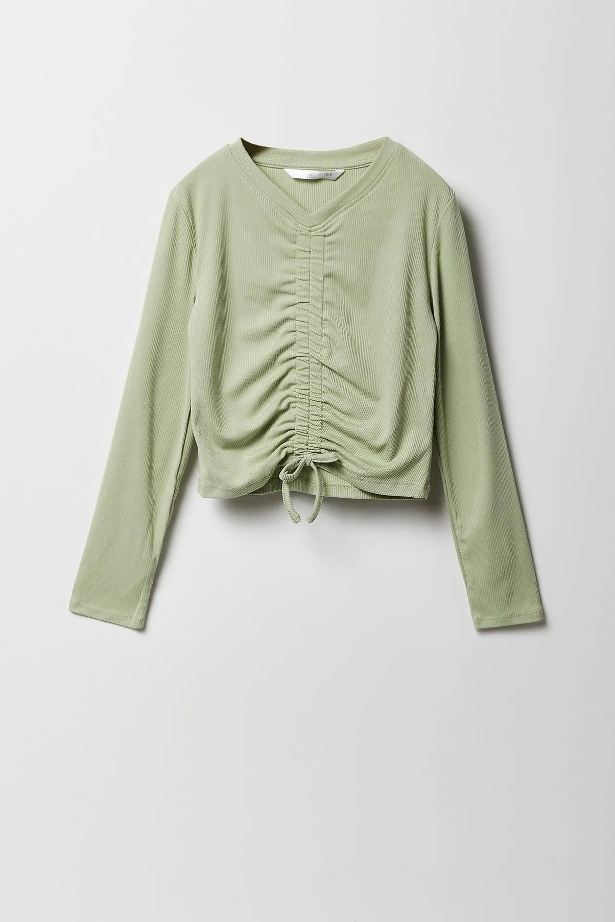Haut à manches longues avec taille coulissante pour fille