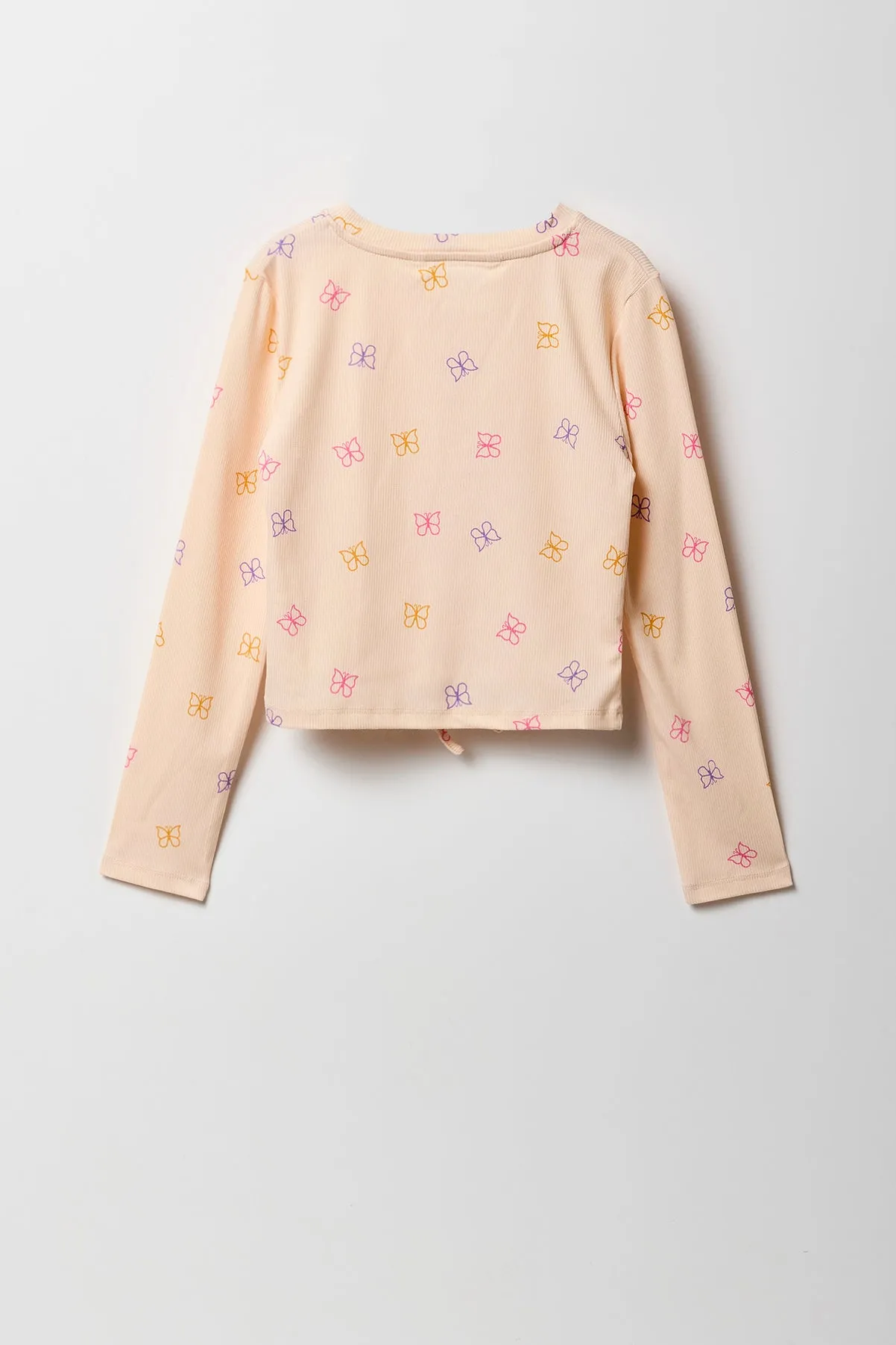 Haut à manches longues avec taille coulissante pour fille