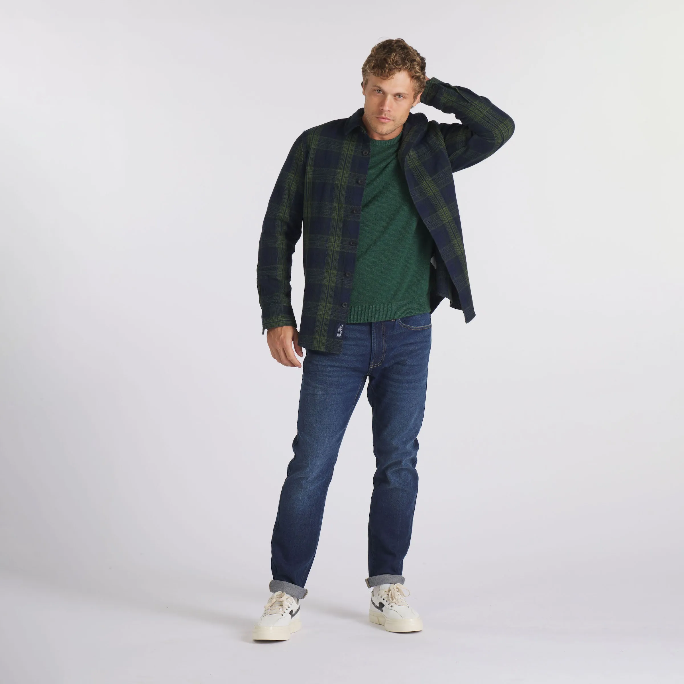 Heavy Casement Flannel Shirt - Navy Green (Final Sale)*
