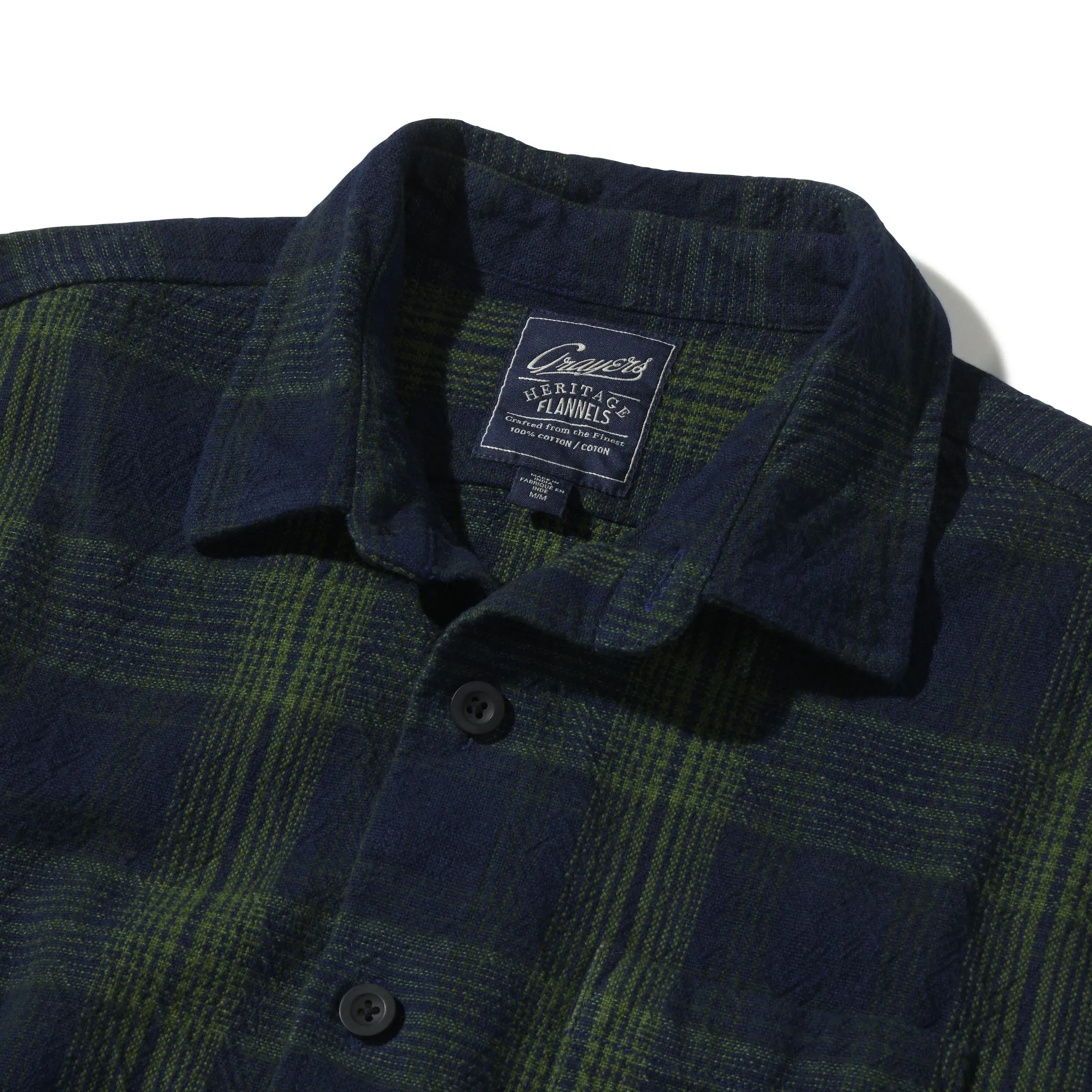 Heavy Casement Flannel Shirt - Navy Green (Final Sale)*