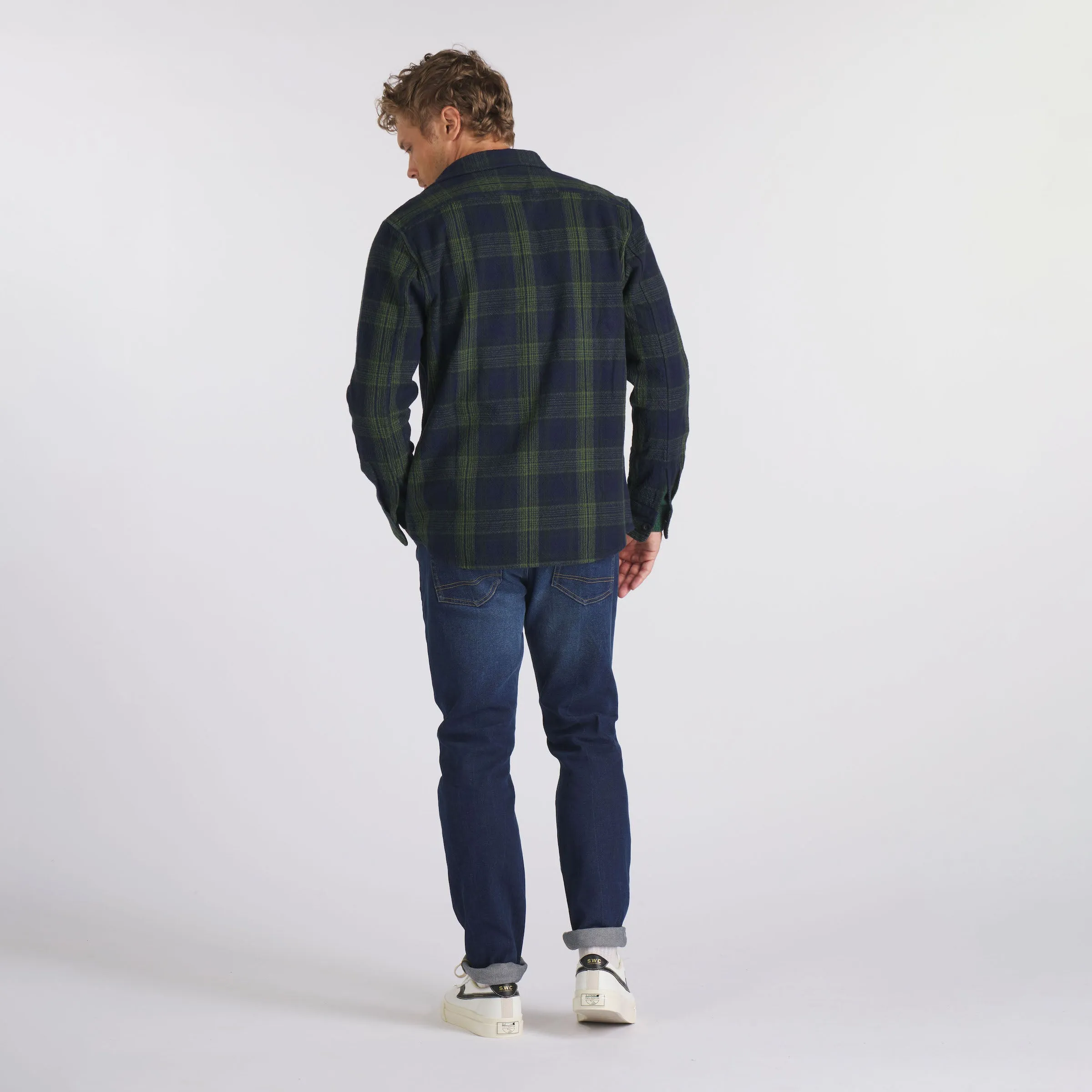 Heavy Casement Flannel Shirt - Navy Green (Final Sale)*