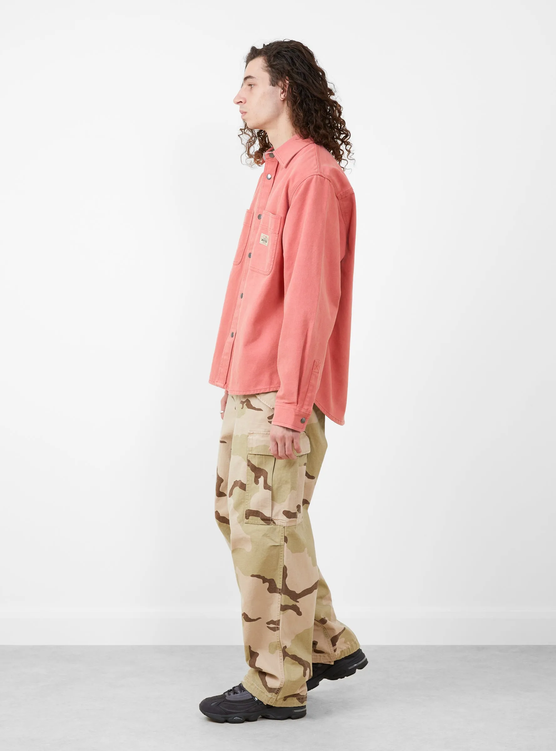 Heavy Washed Canvas Shirt Berry