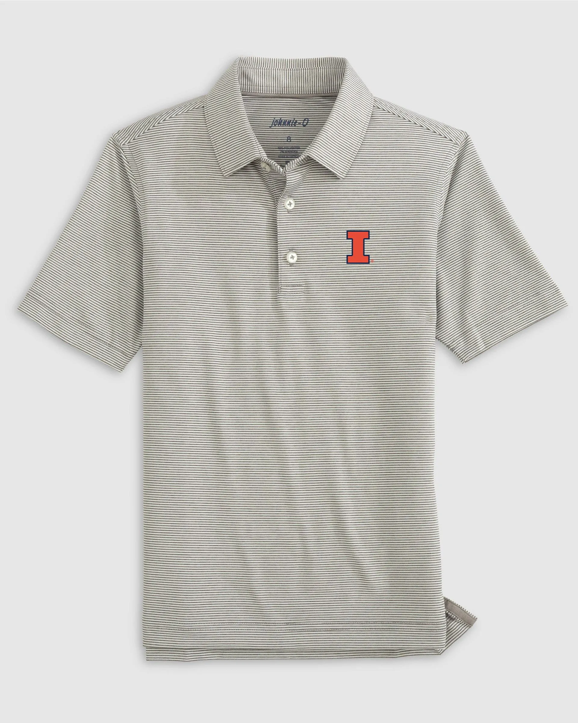 Illinois Lyndonn Jr. Striped Jersey Performance Polo