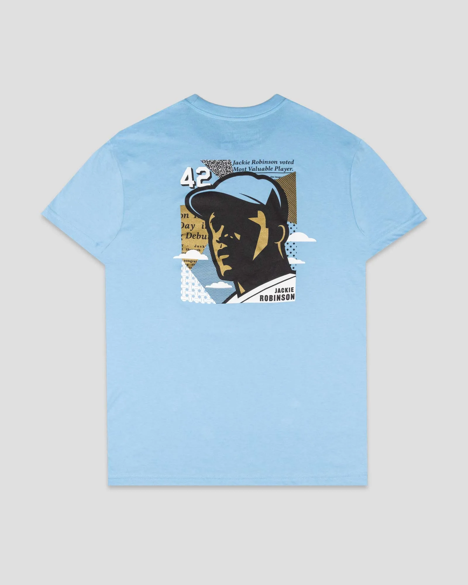 Jackie Robinson Front Page T-Shirt Light Blue