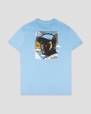 Jackie Robinson Front Page T-Shirt Light Blue