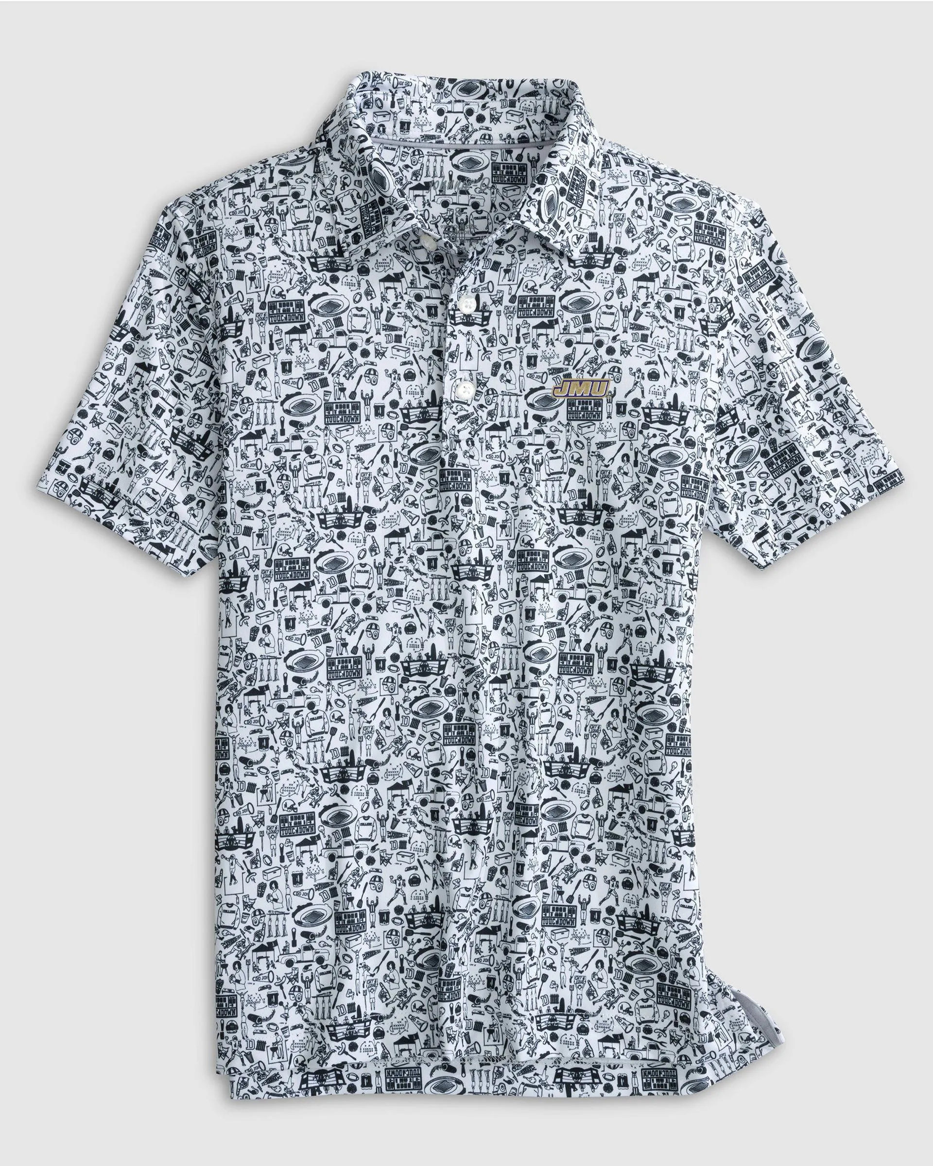 James Madison Tailgater 2.0 Jr. Printed Jersey Performance Polo