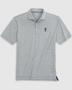 Kansas Lyndonn Striped Jersey Performance Polo - Vault Logo