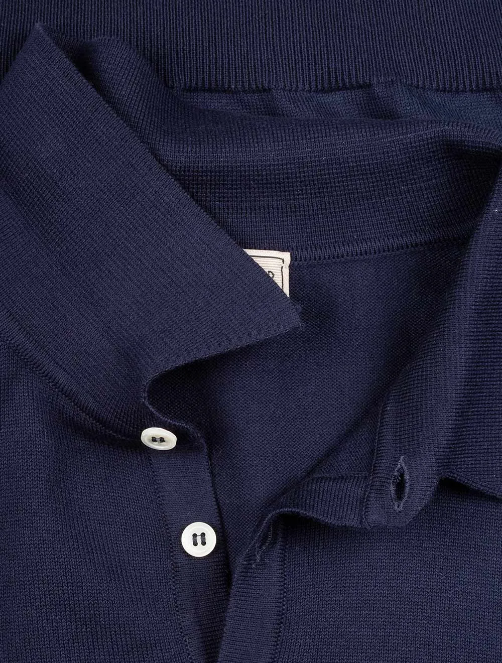Longsleeve Polo Neck Top Navy
