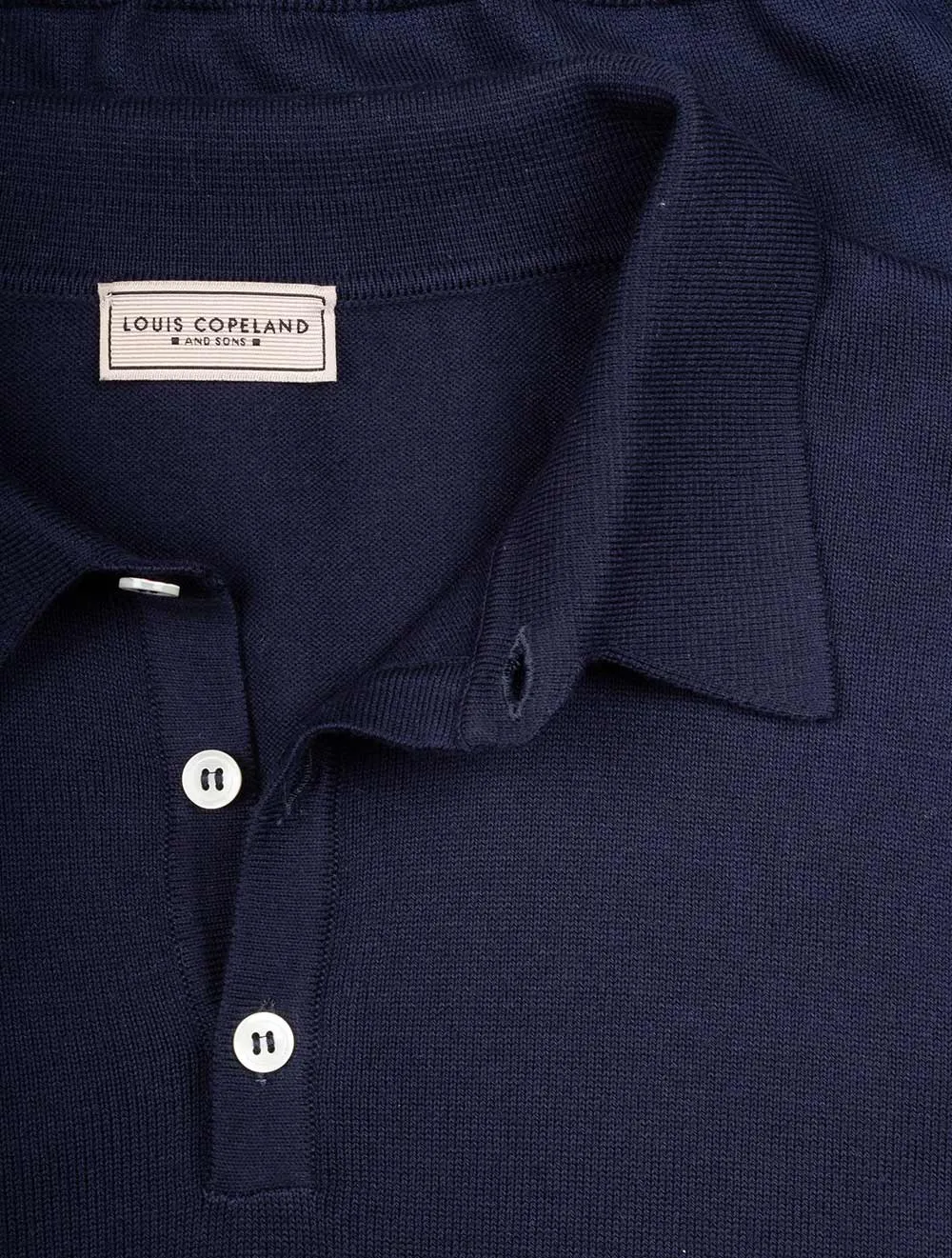 Longsleeve Polo Neck Top Navy