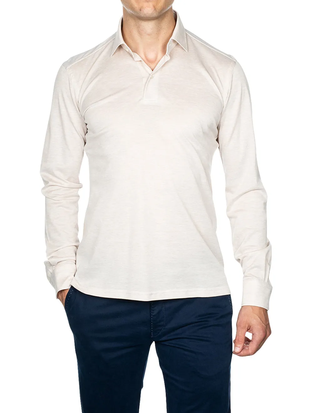 Longsleeve Polo Shirt Beige