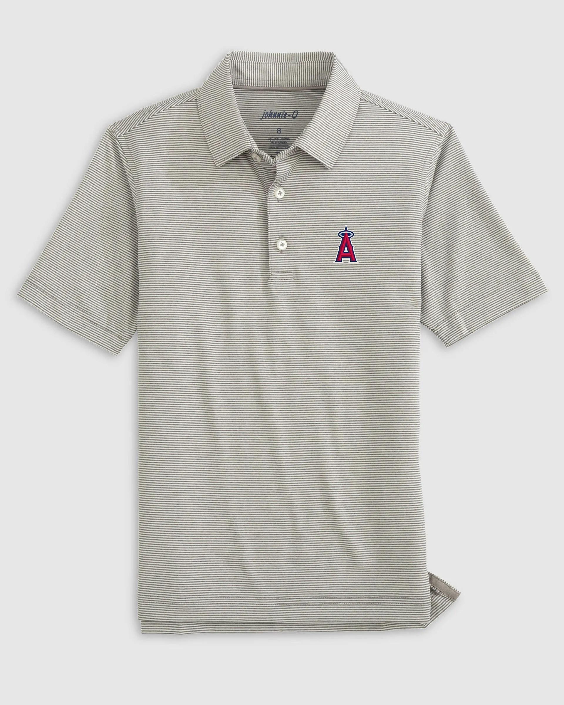 Los Angeles Angels Lyndonn Jr. Striped Jersey Performance Polo
