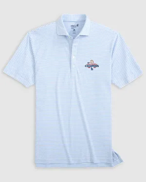 Los Angeles Dodgers Stetsons Mesh Performance Polo - 2024 World Series Champions Logo