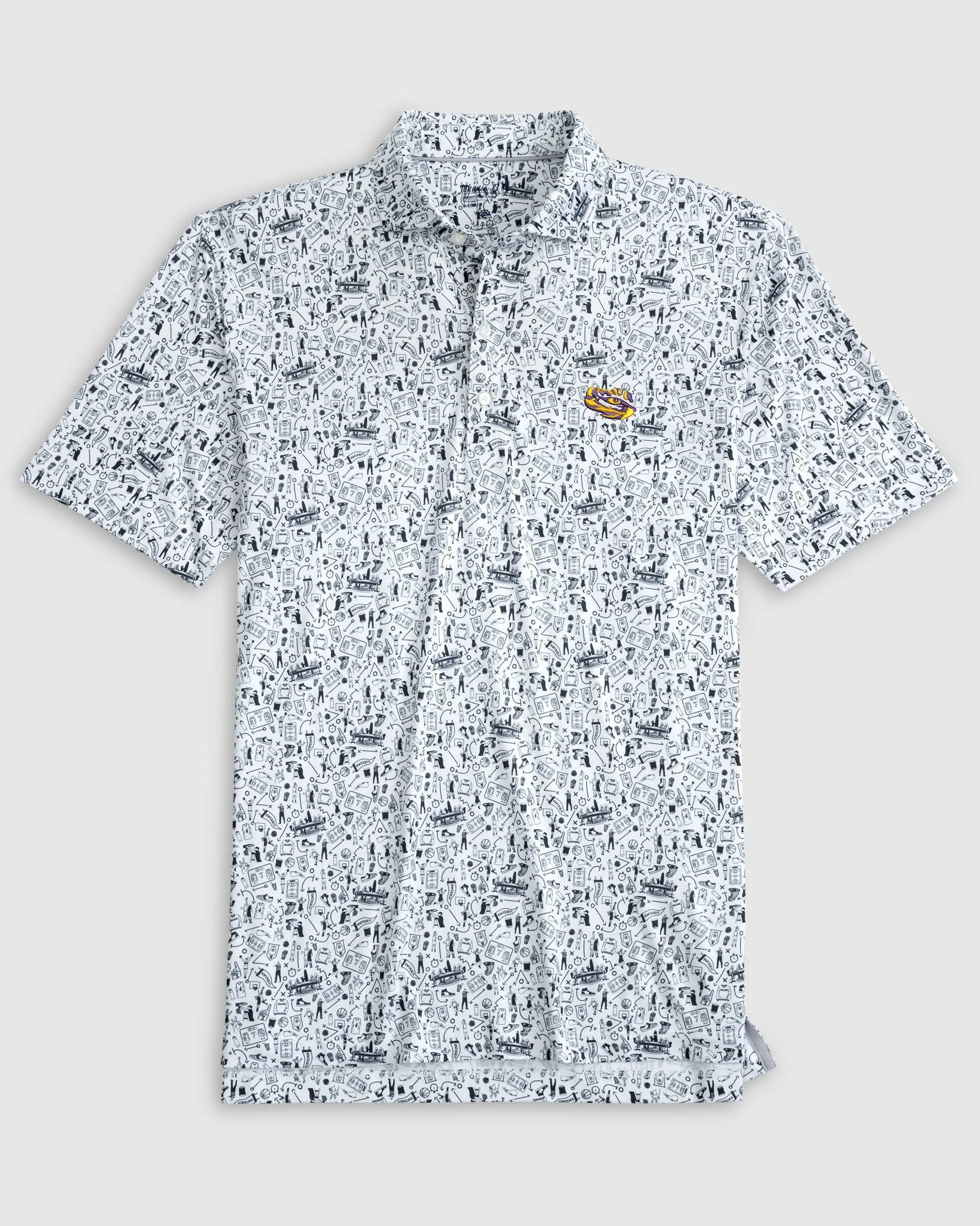 Louisiana State Hoop There It Is Performance Jersey Polo - Tiger Eye Logo