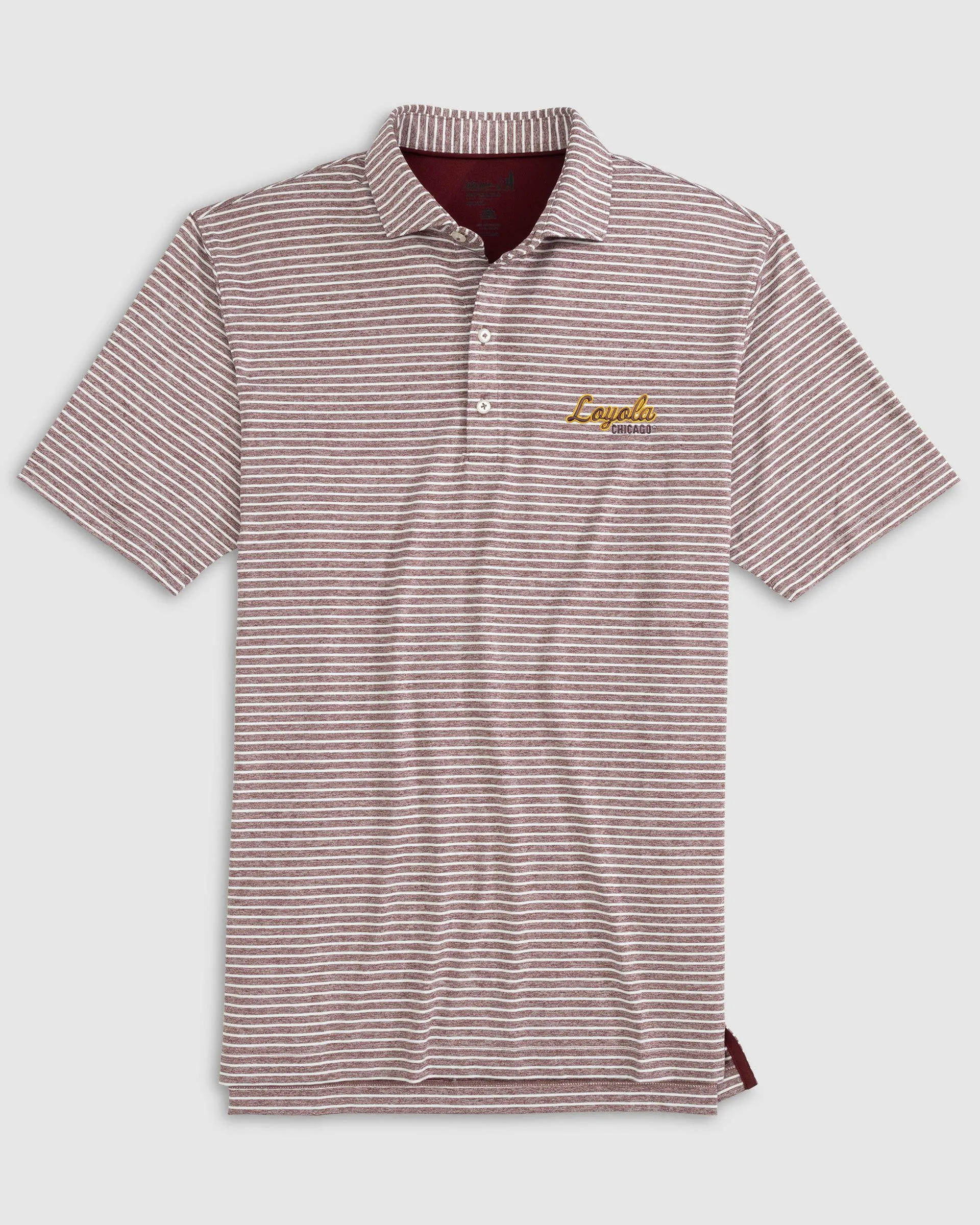 Loyola Chicago Clipperr Striped Jersey Performance Polo