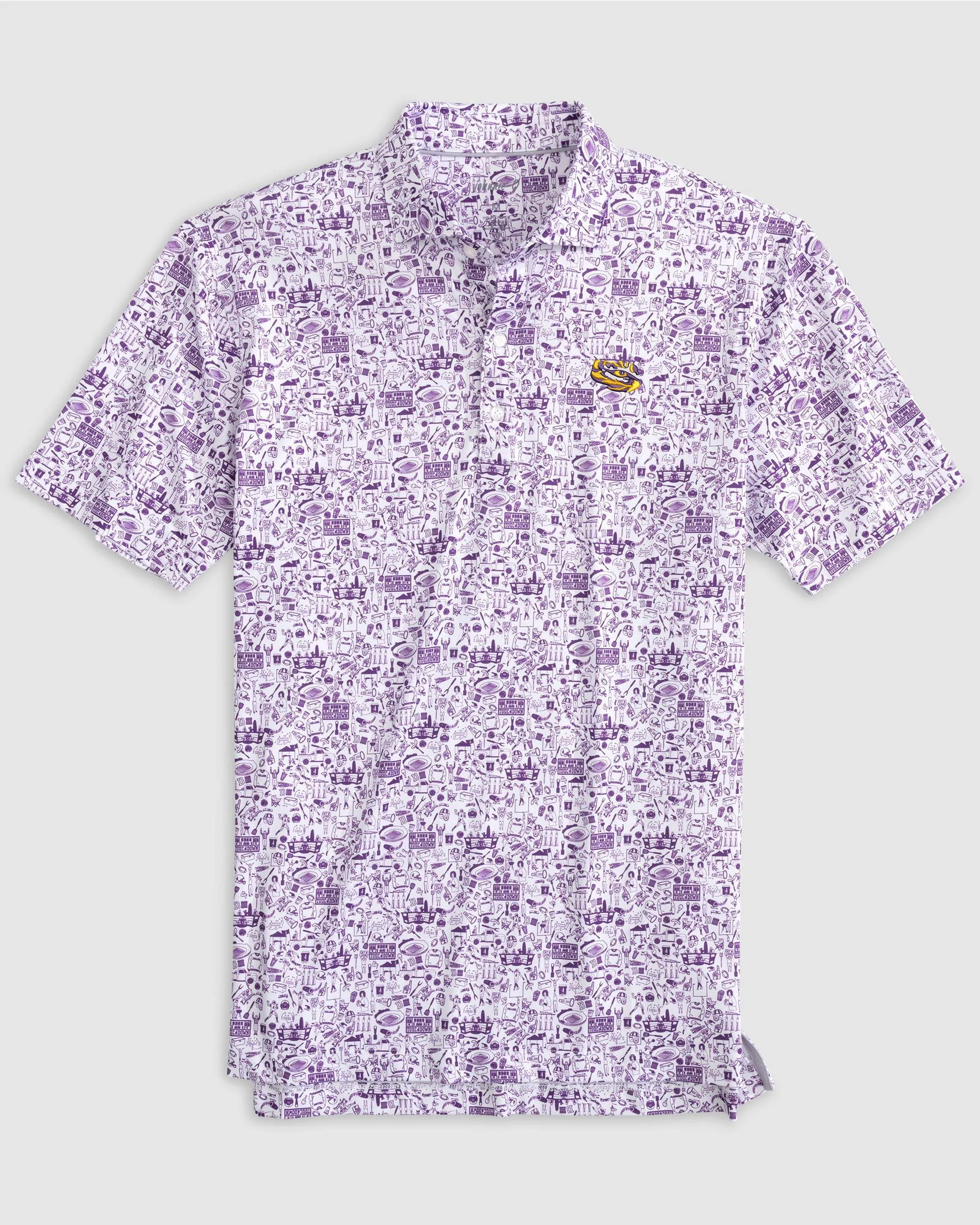 LSU Tailgater 2.0 Printed Jersey Performance Polo - Tiger Eye Logo