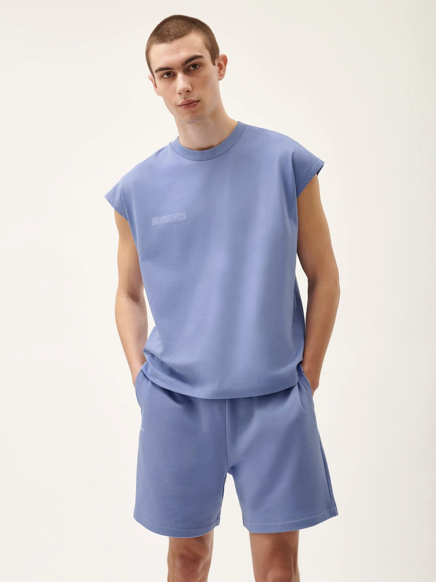 Mens 365 Midweight Cropped Shoulder T-shirt—aster purple