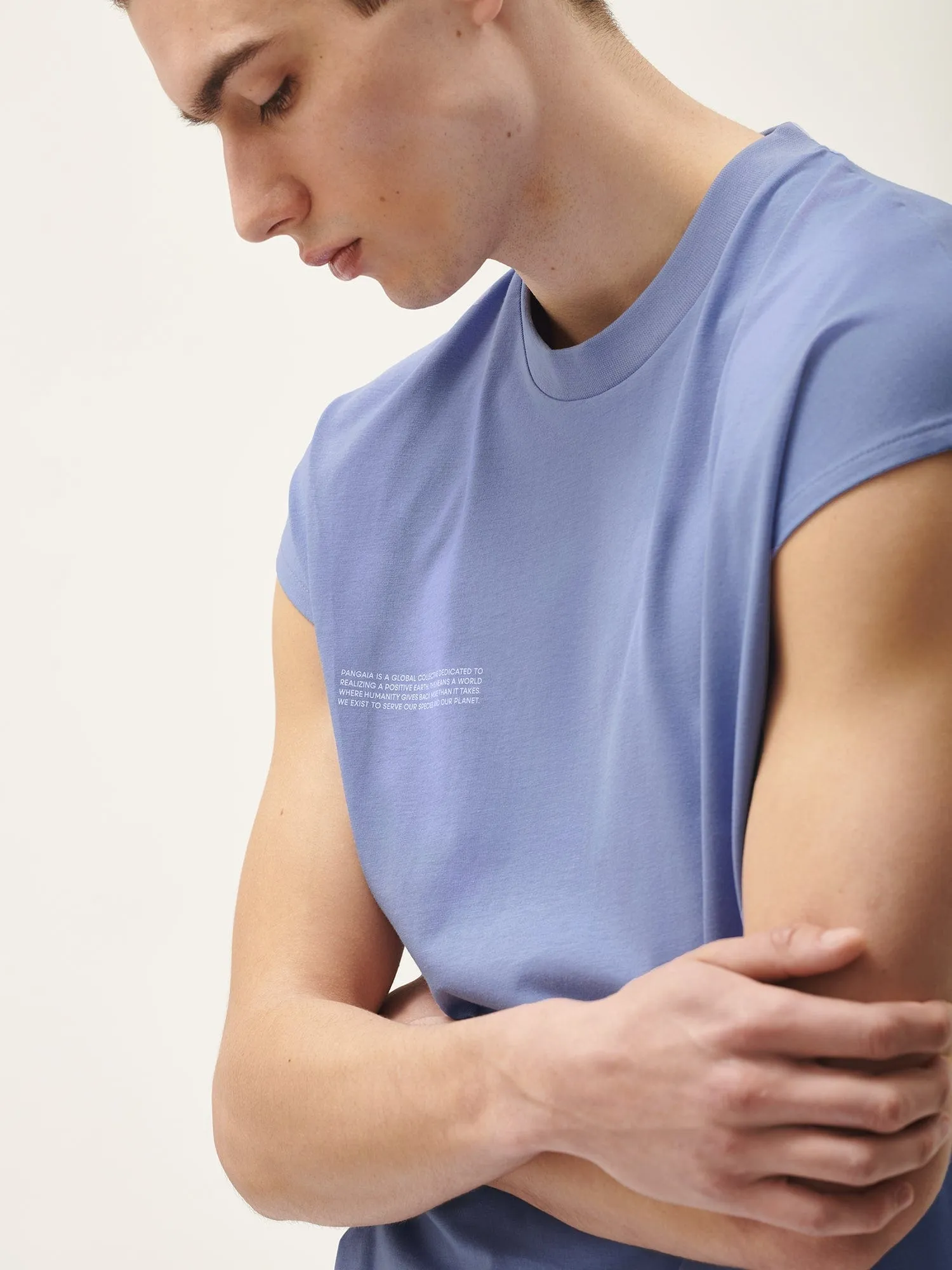 Mens 365 Midweight Cropped Shoulder T-shirt—aster purple