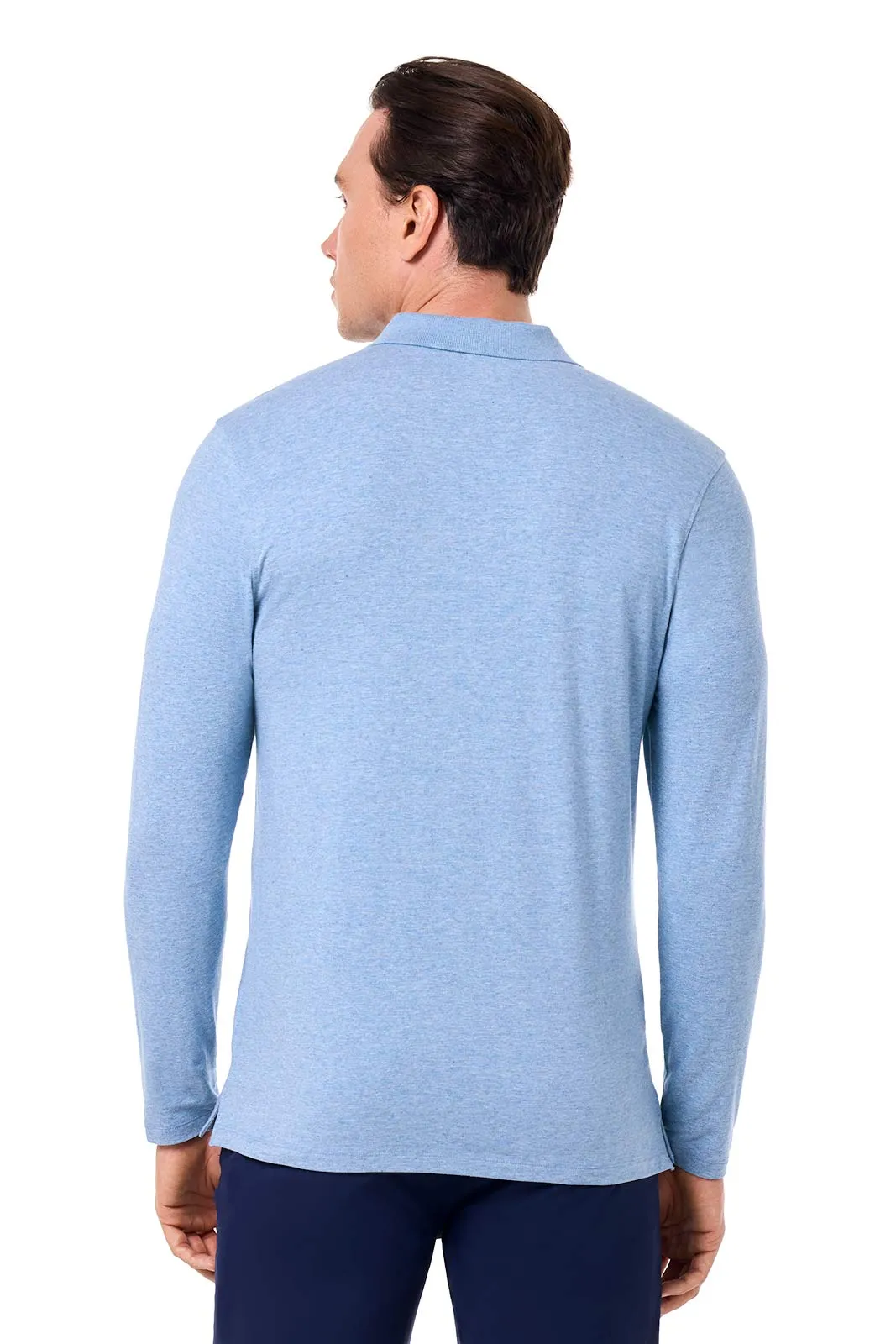 Men's Coppitt Long Sleeve Weekend Polo | Light Blue